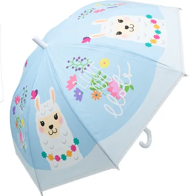 Produktbild von Kinderschirm | Regenschirm | Schirm | Namenschild am Griff | Ø 80 cm | Alpaka | Weiß