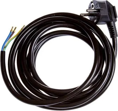 Produktbild von Netzkabel 5m gewinkelt Stromkabel mit offenes Ende 3 x 1,5 mm schwarz 16A