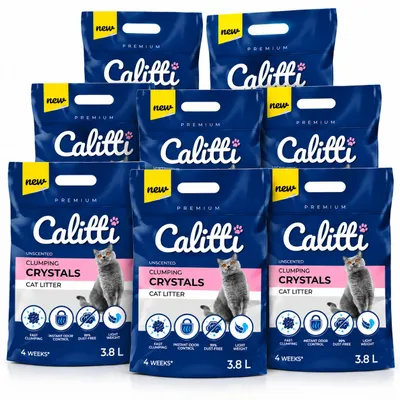 Produktbild von Calitti Clumping Crystals Silikat Katzenstreu 30,4L klumpend 99% staubfrei