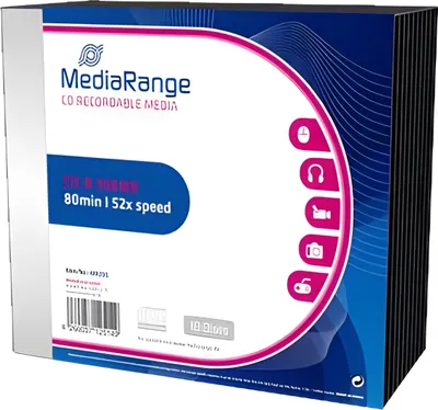 Zdjęcie produktu dla MediaRange CD-R 700MB 10szt Slimcase 52x