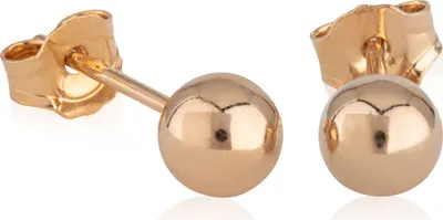 Produktbild von Paar Kugel Ohrstecker Vergoldet Kugelstecker Gold 5mm 5300