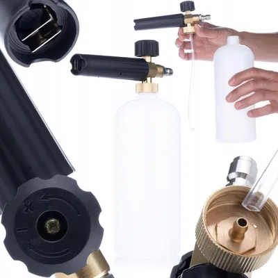 Produktbild von Rosfix Set Hochdruckreiniger Pistole + Schaumsprüher 1 L + 5 Düsen – Ersatzteil für Kärcher K2–K7 | 300 bar, 1/4" Schnellkupplung, M22, 300°C