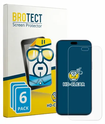 Produktbild von 6x Für Apple iPhone 18 Pro Max Schutzfolie BROTECT Displayschutz Display Schutz Folie Klar Transparent