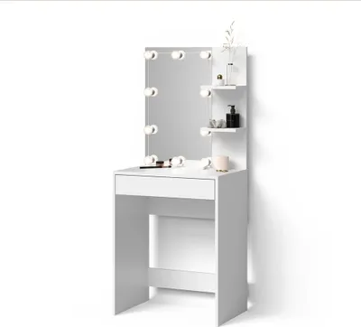 Produktbild von Schminktisch Livinity Nola Weiß 60 cm mit LED Beleuchtung, Model 52344
