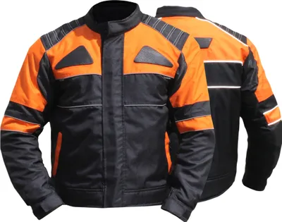 Produktbild von Motorradjacke Textilien Jacke Kombigeeignet Schwarz/Orange, Größe:M
