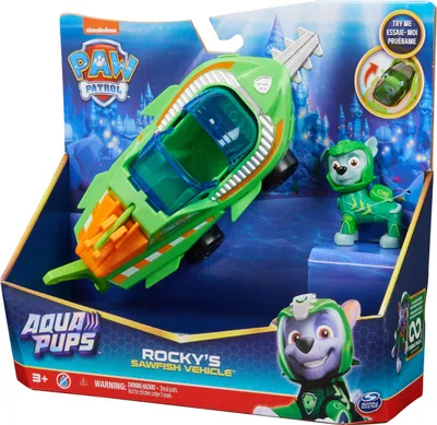 Produktbild von Paw Patrol Aqua Fahrzeug mit Rocky Figur