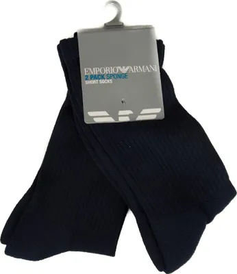 Immagine prodotto di Confezione 2 paia calze corte uomo tennis spugna bipack EMPORIO ARMANI articolo 306122 7A300, L - size 45/46 - UK 11/12, Cotone 75%,Poliammide 23%,Spandex 2%