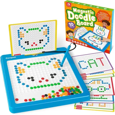 Image de Tableau magnétique Montessori, grand tableau magnétique pour graffiti avec stylo et perles, jouet éducatif Montessori pour enfants de 3 à 6 ans