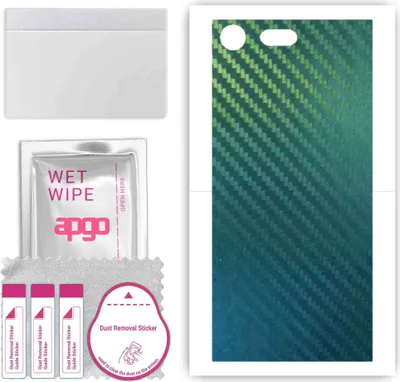 Produktbild von apgo Rückseite Schutzfolie, Skin, kompatibel mit Sony Xperia XZ Premium, Hinten Displayschutzfolie aus Vinylfolie, kratzfest, einfache Montage - Kohlenstoff-Chamäleon CAKA1