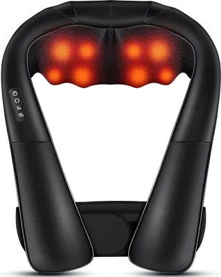 Immagine prodotto di Massaggiatore Shiatsu per collo e schiena - Rilassamento muscolare - Sfere rotanti 4D - 40,5 cm - Nero