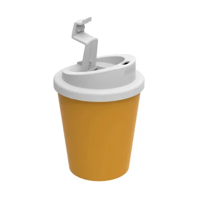 Produktbild von Kaffeebecher "Premium Deluxe" Doppelwandiger Thermobecher aus Kunststoff mit 250 ml – To-Go Coffee Mug mit Verschlussdeckel  Germany - schwarz/weiss