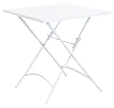 Image de Table carrée pliable d'extérieur 70 x 70 cm pour bars et pubs, avec structure et plateau en acier Bistrot - Blanc