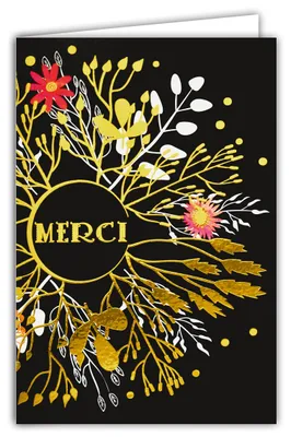 Productafbeelding van Dankkaart met bloemen en folie, 12 x 17,5 cm, inclusief envelop