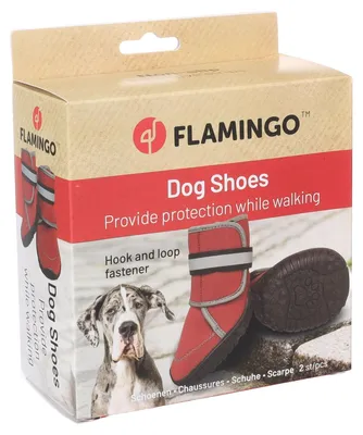 Produktbild von Flamingo Hundeschuhe Kajan rot - 2 Stück, Größe: XXL