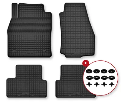 Obrázok produktu pre Gumové vaničkové autokoberce pre: Volvo C70 II 2005-2013 kupé čierne 4 ks s úchytmi