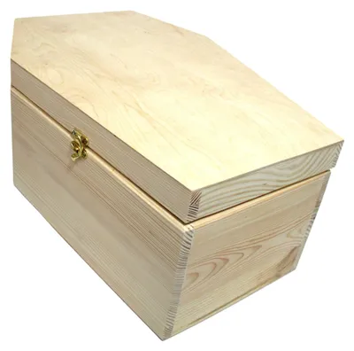 Productafbeelding van Houten kist, naturel, 58,5 x 40 x 25 cm, 1 stuk, opbergdoos voor de keuken