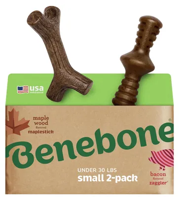 Immagine prodotto di Benebone, set da 2 giocattoli per cani: Maplestick e Zaggler, ideali per masticare