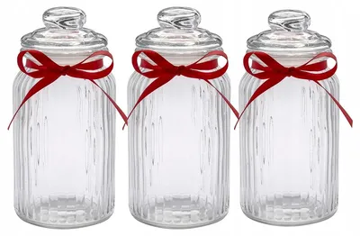 Obrázek produktu pro Altom Design Skleněné dózy 1,25 l s mašlí 3 ks
