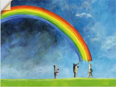 Produktbild von ARTland Wandbild, selbstklebend Regenbogen malen Größe: 40x30 cm