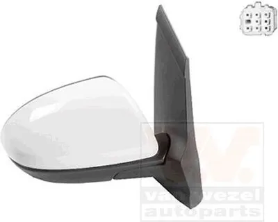 Produktbild von VAN WEZEL 2741828 Außenspiegel Seitenspiegel Rechts für MAZDA 2 Schrägheck (DE, DH3) Konvex Beheizt Grundiert
