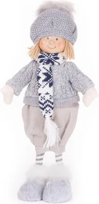 Immagine prodotto di Decorazione MagicHome Natale, Ragazzo con sciarpa blu, 38 cm