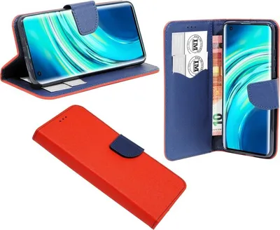 Produktbild von cofi1453® Buch Tasche "Fancy" kompatibel mit XIAOMI MI 10 Handy Hülle Etui Brieftasche Schutzhülle mit Standfunktion, Kartenfach Rot