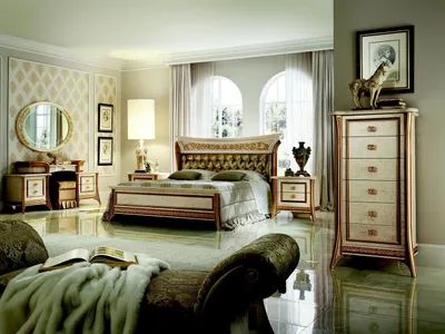 Produktbild von Edles Designer Schlafzimmer Bett Doppelbett Betten Chesterfield Jugendstil Italy