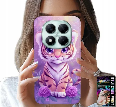 Produktbild von Hülle Für Xiaomi Note 14 Pro+ 5G - Süsser Tiger Auf Rosa Hintergrund + Glas