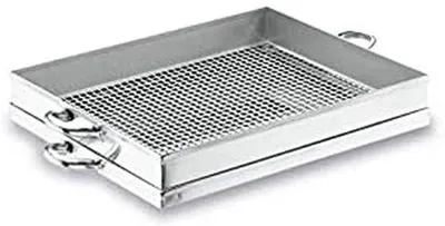 Rechteckiges Serviertablett 50 cm Edelstahl Silber