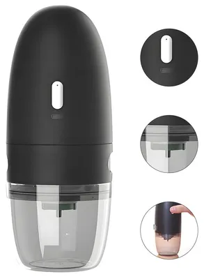 Produktbild von Elektrische Kaffeemühle, Kegelmahlwerk, Mahlgrad einstellbar, Tragbar, USB-C-aufladbar, für Espresso, French Press, Cold Brew, Schwarz