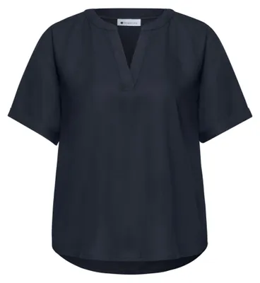 Produktbild von Street One QR Splitneck blouse w turn-up shadowed navy 38