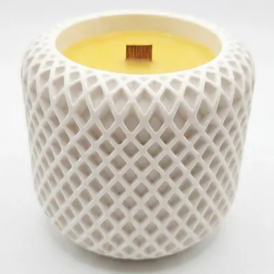 Image de Bougie Mosaïque - Blanc et Jaune NOBAMO KP40124