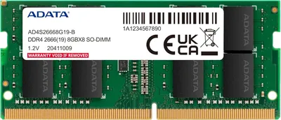 Image de ADATA Mémoire vive 8 Go, DDR4, 3200 / 2666 MHz, PC4-21300, CL19, SODIMM Ram