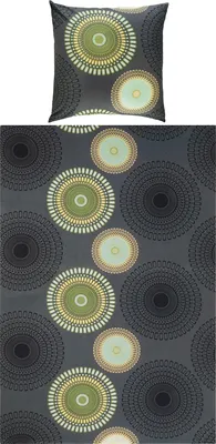 Produktbild von REDBEST Bettwäsche anthrazit-grün 1x 155x200 cm + 1x 80x80 cm