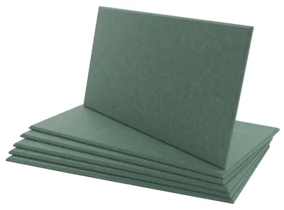Obrázok produktu pre Sada 6 kusov akustických panelov HWC-L52, nástenné akustické panely, zvukovoizolačné, pokrytie 1 m², rozmer 60x30 cm, farba: zelená