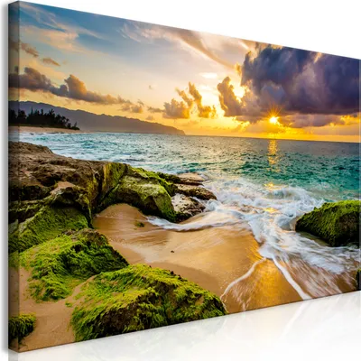 Produktbild von Wandbild Mega XXXL Strand Meer 250x125 cm Einteiliger XXL-Format Kunstdruck zur Selbstmontage Leinwandbilder moderne Bilder DIY Wanddekoration Wohnung Deko Natur c-B-0462-ak-e