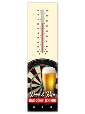 Produktbild von Thermometer + Schlüsselhalter - Dart & Bier T019