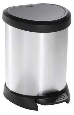 Zdjęcie produktu dla Curver Decobin Pedal Bin Oval 20L srebrny/czarny