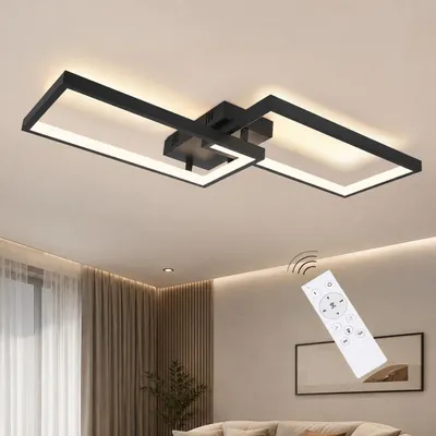 Image de ZMH Plafonnier LED noir Variable avec télécommande Salon Chambre 40W Métal, Image générée par une IA