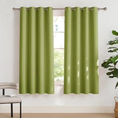 Productafbeelding van Verduisterende gordijnen, groen, 2 stuks, 175 x 140 cm