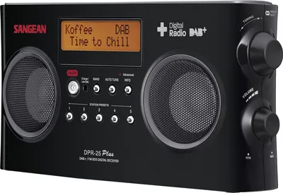 Produktbild von Sangean DPR-25+, Digital, DAB, DAB+, FM, 87,5 - 108 MHz, CT, PS, PTY, RT, 8 Ohm, 6,35 cm (2.5")