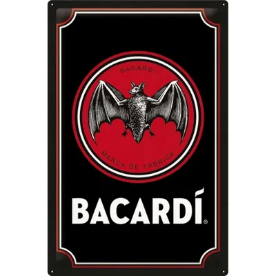 Obrázek produktu pro Nostalgic-Art - Plechový talíř 40 x 60 cm - Bacardi - Logo Black