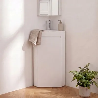 Image de Meuble lave-mains d'angle SORRENTO avec vasque en résine