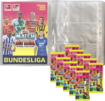 Produktbild von Topps Match Attax 2022/23 - 1 Leere Sammelmappe + 10 Booster