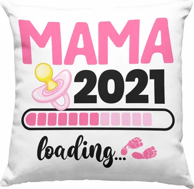 Produktbild von Trendation - Mama 2022 Loading Deko-Kissen mit Füllung 40x40 Geschenke Schwangerschaftverkündung Schwanger Baby Kommt  Deko-Kissen mit Füllung 40x40 (Blau)