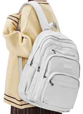 Image de Sac à dos scolaire pour adolescents, imperméable, pour ordinateur portable de 16,3 pouces, couleur gris