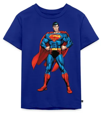 Produktbild von Spreadshirt DC Comics Superman Pose Kinder Premium T-Shirt, 110/116 (4 Jahre), Royalblau