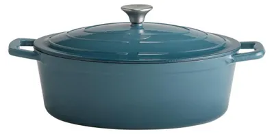 Produktbild von APS 88316 Bräter mit Deckel 5 STARS, Gusseisen, induktionsgeeignet, ofenfest, inkl. Deckelhalter, 33 x 25 cm, 5 Liter, türkis