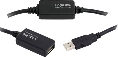 Obrázok produktu pre Logilink USB Kabel A -> A St/Bu 25.00m Verl. schwarz