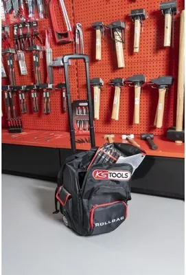 Immagine prodotto di KS TOOLS Zaino con ruote 850.0334, braccio telescopico, carico massimo 35 kg, volume 18 l, tessuto 600 denari